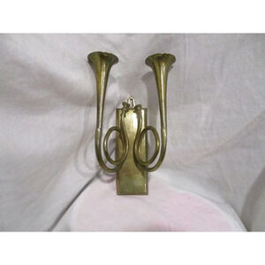 Candlesticks wall‎ Mount/Vintage Brass Trumpet  Sconces, made in India